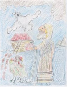 Noah brings the dove
