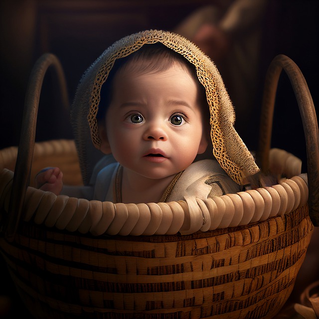 Baby Moses in the basket